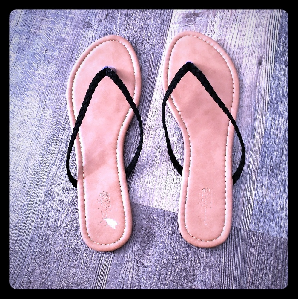 Black flip flops
